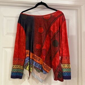 Colorful rainbow top fits medium